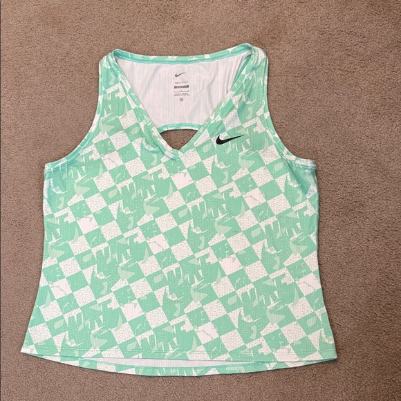 Nike Green and White Checkered Tank Top - Picture 1 of 6
